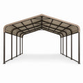 Freistehender Carport mit gewölbtem Satteldach, 610 × 367 × 305 cm, Dunkelbraun/Braun
