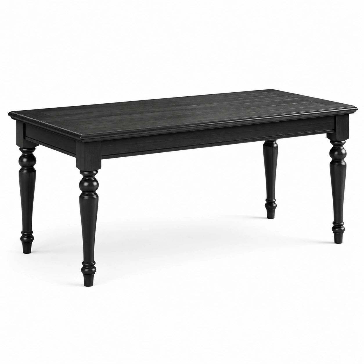 Esstisch aus Holz in Schwarz, 180 × 90 × 76 cm, mit gedrechselten Beinen