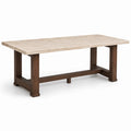 Rechteckiger Esstisch im rustikalen Stil, 200 × 90 × 76 cm, Beige und Dunkelbraun