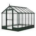 Viktorianisches Gewächshaus aus Aluminium und Polycarbonat, 250 × 190 × 195 cm, Dunkelgrün und Transparent, mit Tür