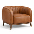 Gepolsterter Sessel in Braun und Dunkelbraun mit goldfarbenen Akzenten, 105 × 90 × 78 cm