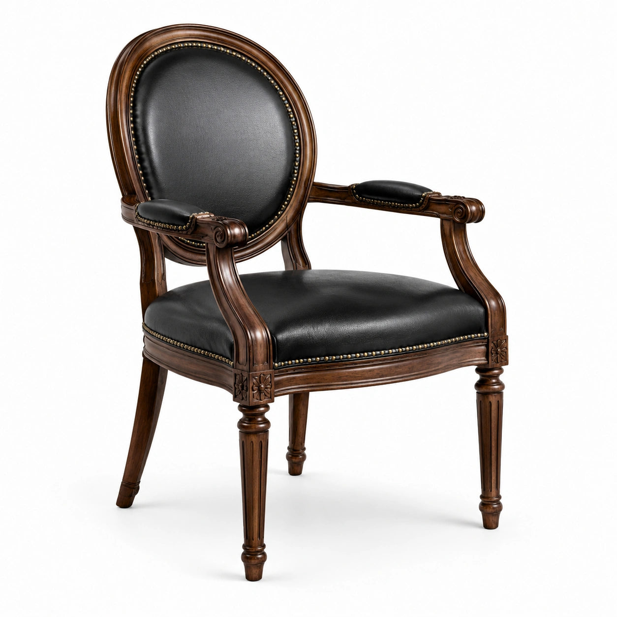 Klassischer Polstersessel mit Armlehnen, 70 × 72 × 98 cm, Schwarz/Braun